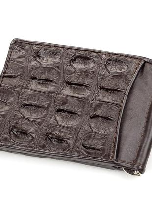 Затискач crocodile leather 18170 з натуральної шкіри крокодила...2 фото