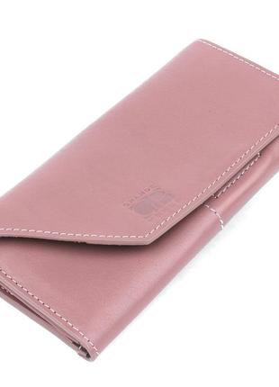 Чудовий шкіряний жіночий гаманець grande pelle 11577 рожевий