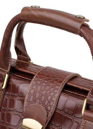 Шкіряна дорожня сумка vintage 14285 коричневий2 фото
