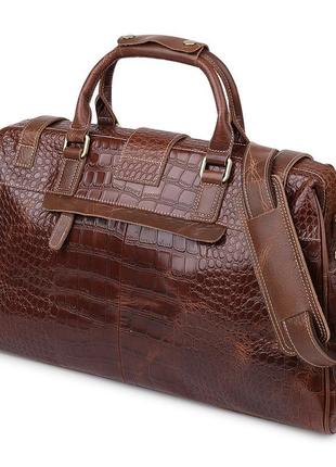 Шкіряна дорожня сумка vintage 14285 коричневий4 фото