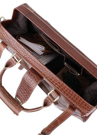 Шкіряна дорожня сумка vintage 14285 коричневий7 фото