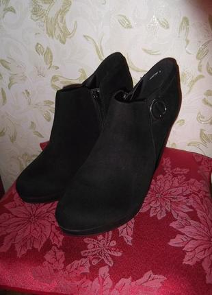 Ботильоны   wide fit black comfort flex suedette shoe boots6 фото