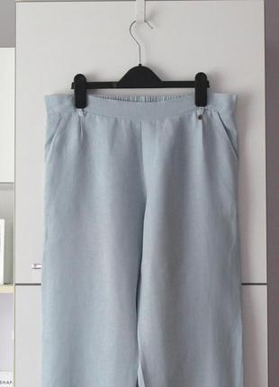 Голубые льняные брюки от nile, 100% лён2 фото