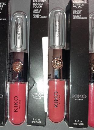 Двухъйной блекс помада для губ kiko milano кико мило двойный блеск для губ