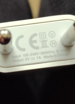 Зарядка usb зарядное устройство 5w 1a 5v ac adapter2 фото