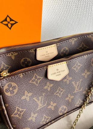 Сумка в стилі lv multi pochette green premium5 фото