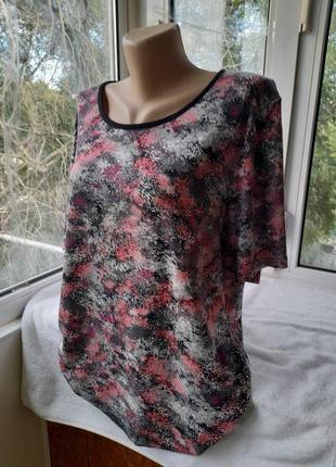 Вискозная трикотажная блуза блузка футболка большого размера батал6 фото