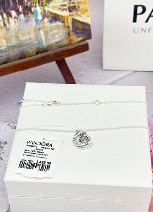 Серебряная колье ожерелье подвеска цепочка серебро пандора pandora silver s925 ale с биркой и пломбой 925 проба новое месяц и дерево жизни1 фото