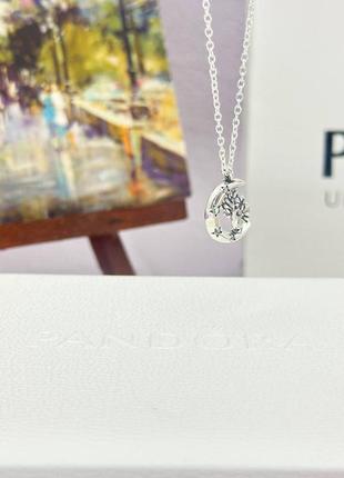 Срібне кольє намисто підвіска ланцюжок цепочка срібло пандора pandora silver s925 ale з біркою і пломбою 925 проба нове місяць і дерево життя6 фото