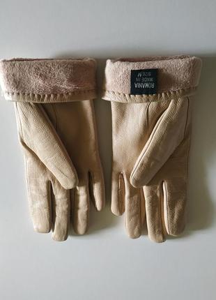 Кожаные женские перчатки1 фото
