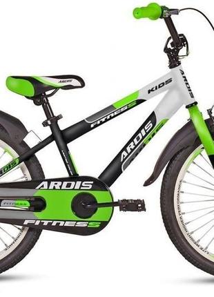 Дитячий велосипед ardis fitness 20" біло-зелений з бічними кол...