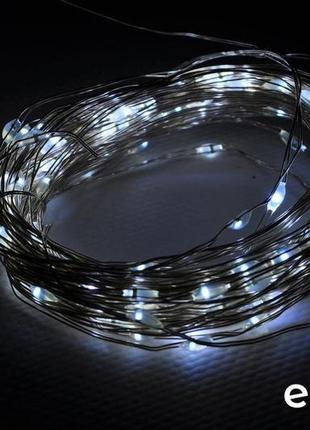 Гірлянда роса 100 led 220в + usb 10 м білий4 фото