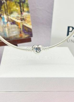 Серебряная колье ожерелье подвеска цепочка серебро пандора pandora silver s925 ale с биркой и пломбой 925 проба новое с застежкой в форме сердца6 фото