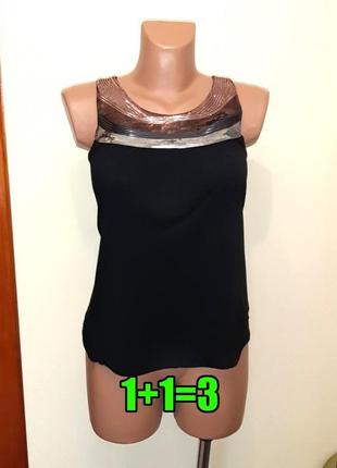 🤩1+1=3 стильная черная блуза в пайетках mango, размер 42 - 44