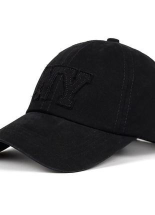 Кепка бейсболка ny 3 черная, унисекс