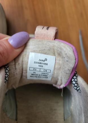 Zara фірмові легкі літні кросівки на дівчинку зара сітка оригінал  кеди мокасини9 фото