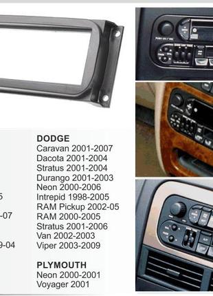 1-din перехідна рамка dodge, chrysler 300m, concorde, lhs, jee...