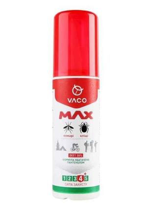 Спрей від комарів кліщів і мошок deet 30% з пант 80мл max тм vaco