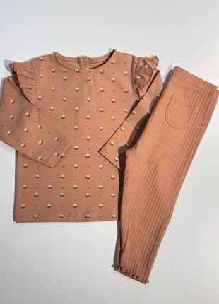 Шикарный комплект кофточка и штанишки на 6-9 м