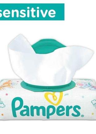 Дитячі вологі серветки sensititve 52шт тм pampers