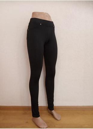 Черные женские брюки -лосины, размер s
