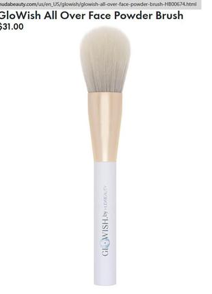 Пензель для нанесення пудри huda beauty glowish face all over powder complexion brush2 фото