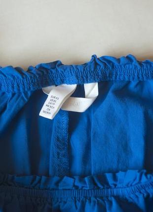 Синее летнее платье миди женское h&m, размер xs, s6 фото