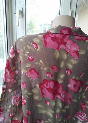 Вискозная шифоновая блуза блузка рубашка кардиган большого размера батал7 фото