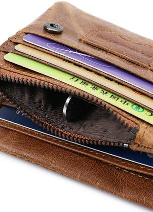 Чоловічий класичний гаманець портмоне натуральна шкіра коричневий гаманець для чоловіків зі шкіри6 фото