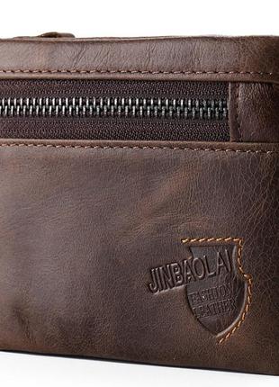 Мужской кожаный кошелек портмоне коричневый натуральная кожа4 фото