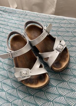 Серебряные босоножки birkenstock 28 размер4 фото