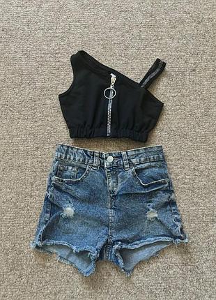 Джинсовые шорты для девочки размер 146