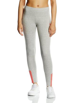 Женские лосины леггинсы тайтсы adidas women's ess mid 3s tights-grey/red