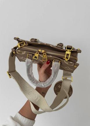 Сумка женская в стиле louis vuitton onthego east west beige 1:1 высочайшее качество6 фото