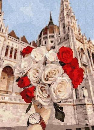 Картина за номерами "букет троянд" 40х50 см