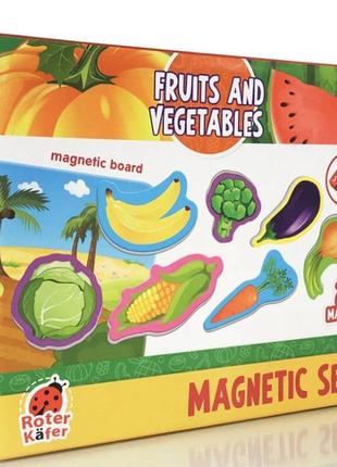 Набір магнітів з дошкою овочі та фрукти, vladi toys rk2090-06