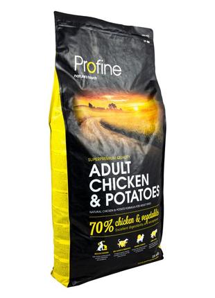 Сухой корм для взрослых собак всех пород profine adult chicken & potatoes 15 кг