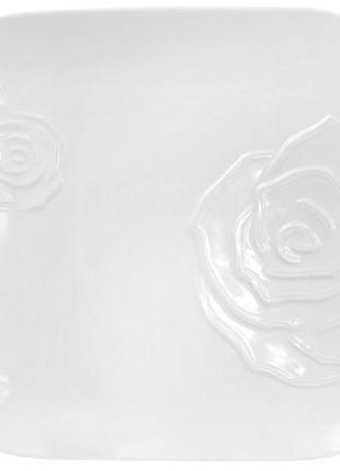 Набір 2 порцелянові підставні тарілки "white rose" 30x30 см (б...1 фото