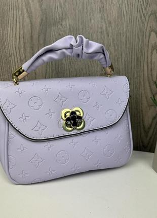 Модная женская мини сумочка клатч с тиснением фиолетовый