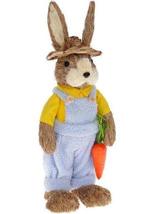 Фігура декоративна "кролик у капелюсі" 18х14х44 см, пінопласт1 фото