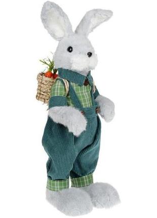 Фігура декоративна "кролик у підтяжках" 20х16х59см, пінопласт1 фото