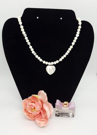 🩵🐚вишукане кольє з натурального перламутру з підвіскою серце8 фото