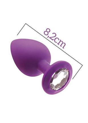 Анальна пробка з кристалом mai attraction toys №48 purple, дов...