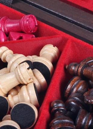 Потрійні шахи дерев'яні подарункові трійка шахова дошка на трьох 27,5 на 27,5 см madon trojki (164)6 фото