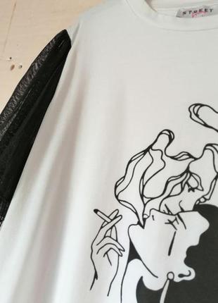 Трикотажні футболки туреччина пишний рукав сітка волан3 фото