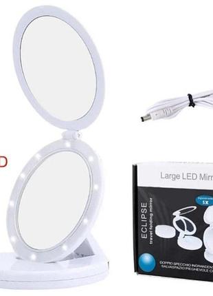 Дзеркало з підсвіткою large led mirror зі збільшенням 5x. дзер...