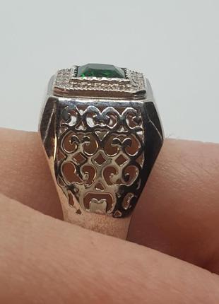 Перстень серебряный с камнями4 фото