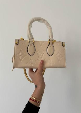 Сумка женская в стиле louis vuitton onthego east west total beige 1:1 высочайшее качество2 фото