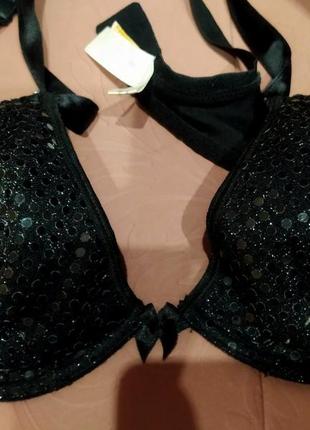Бюстгальтер нарядный черный 75в