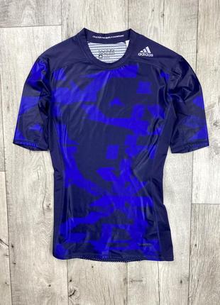 Adidas techfit climachill футболка термо l размер компрессионная  синяя оригинал